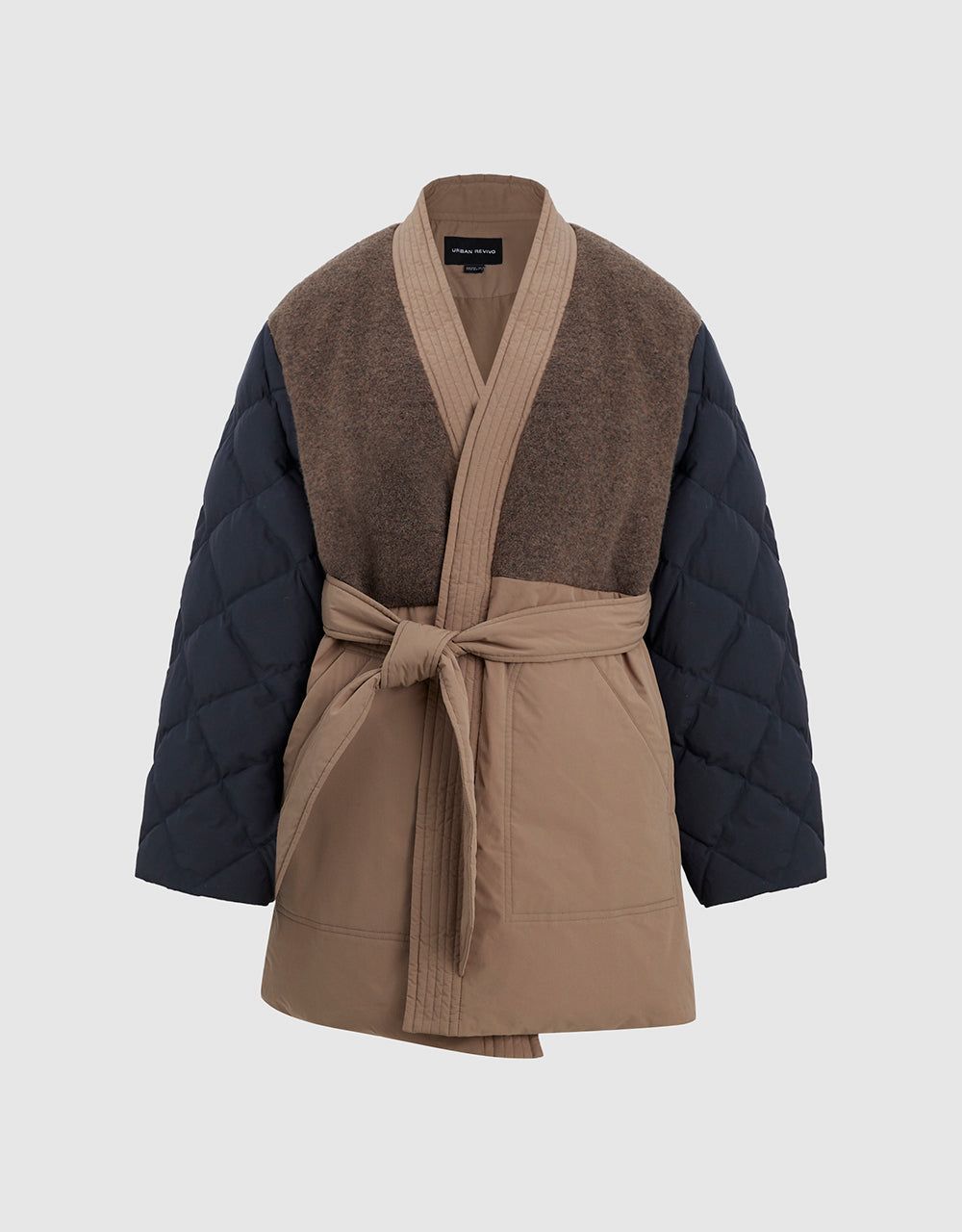 Straight V-Neck Down Jacket With Belt sold by Urban Revivo product image thumbnail 3