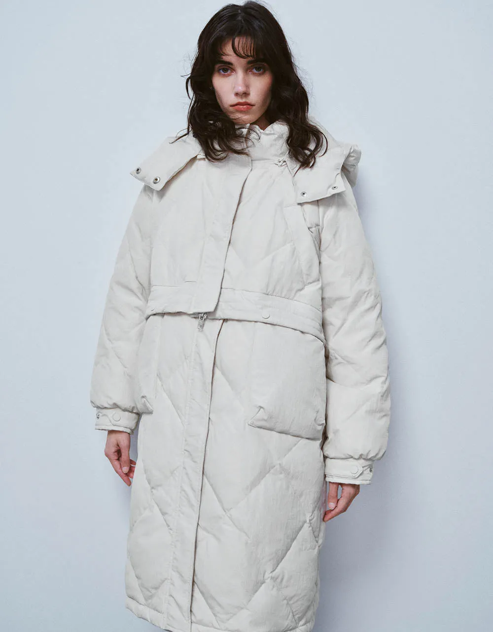 Raglan Sleeve Hooded Down Jacket sold by Urban Revivo product image thumbnail 2