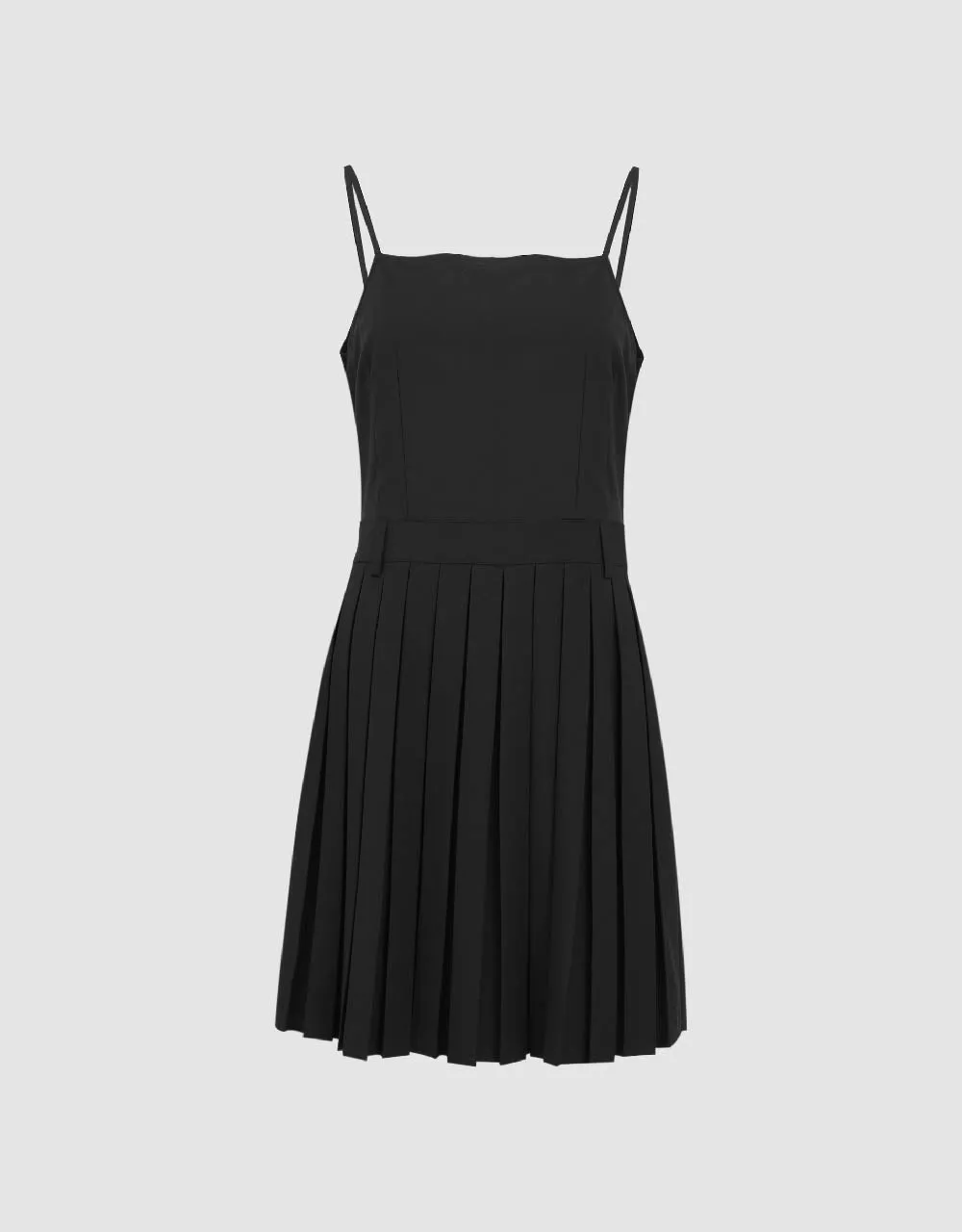 Pleated Square-cut Collar Straight Cami Dress sold by Urban Revivo product image thumbnail 2