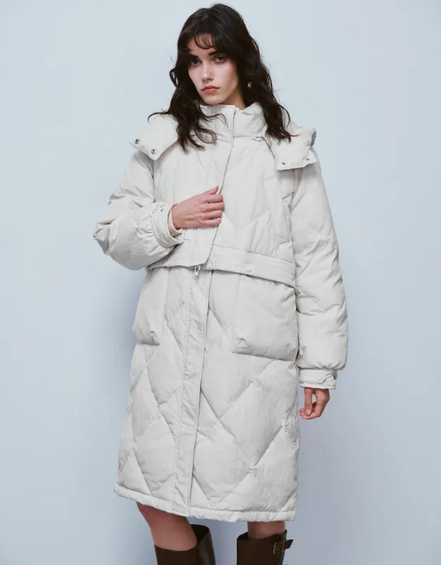 Raglan Sleeve Hooded Down Jacket sold by Urban Revivo