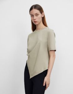 Asymmetric Crew Neck Regular T-Shirt sold by Urban Revivo