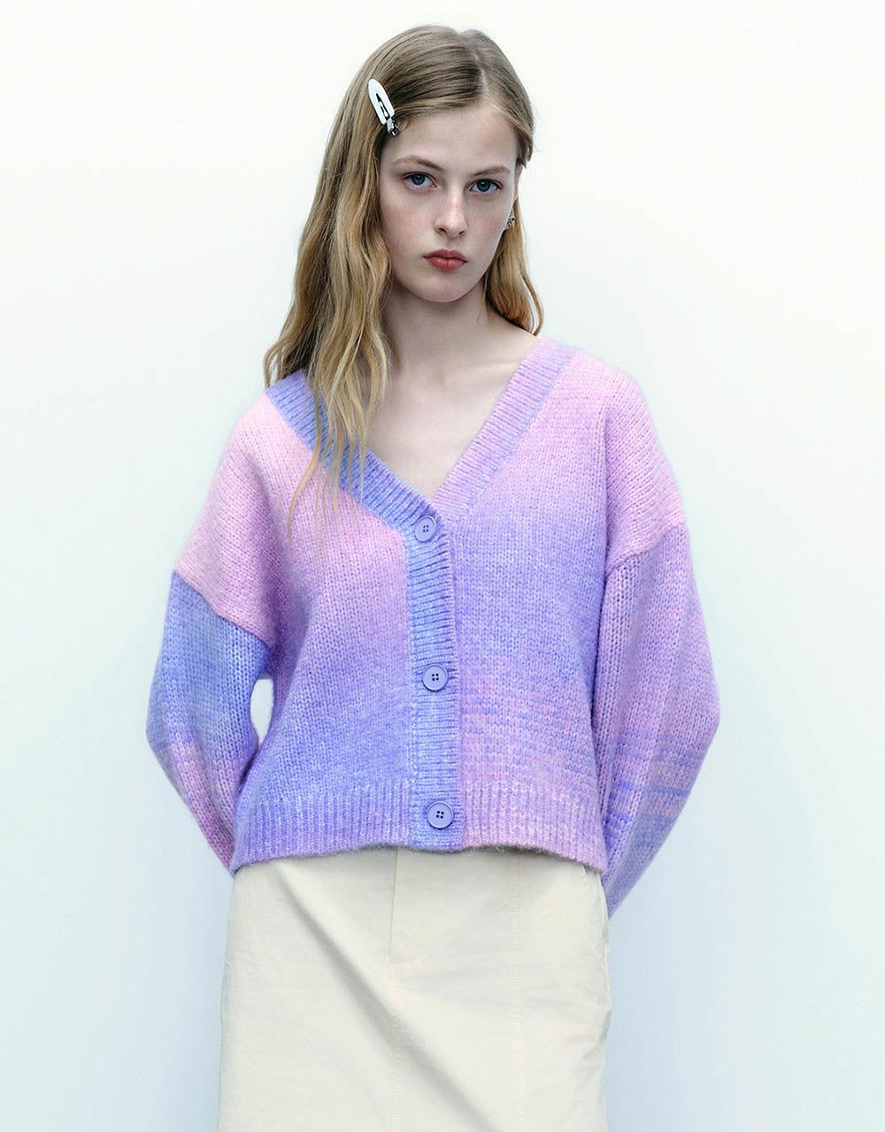 V-Neck Knitted Cardigan sold by Urban Revivo