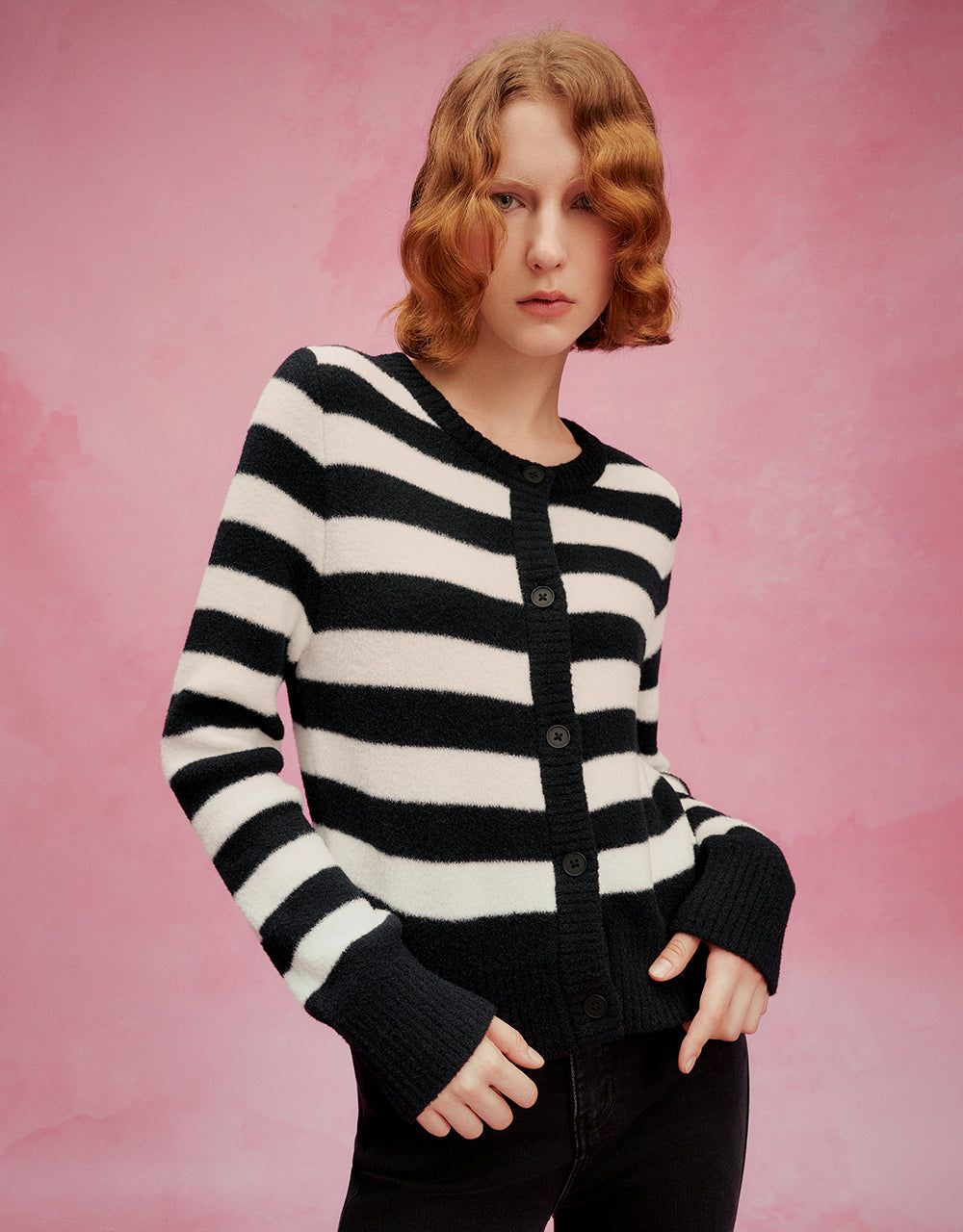 Striped Knitted Cardigan sold by Urban Revivo