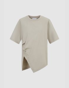 Asymmetric Crew Neck Regular T-Shirt sold by Urban Revivo