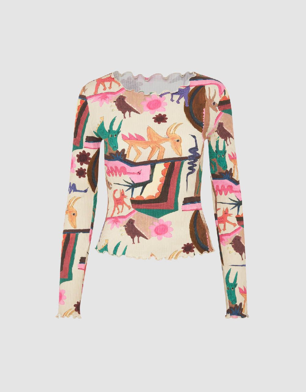 Printed Crew Neck Skinny Knitted T-Shirt sold by Urban Revivo product image thumbnail 2