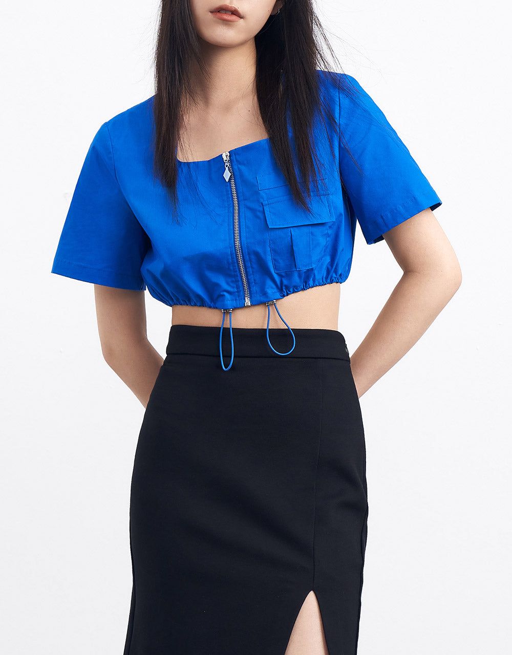 Zip Up Cropped Shirt sold by Urban Revivo product image thumbnail 5