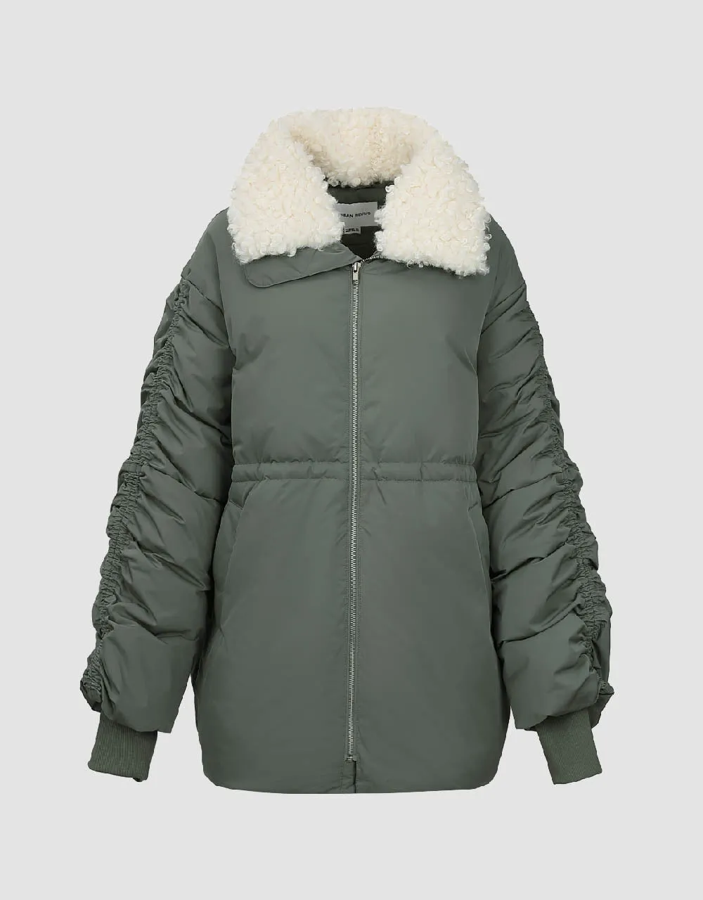 Zipper Front Down Jacket With Furry Collar sold by Urban Revivo product image thumbnail 2