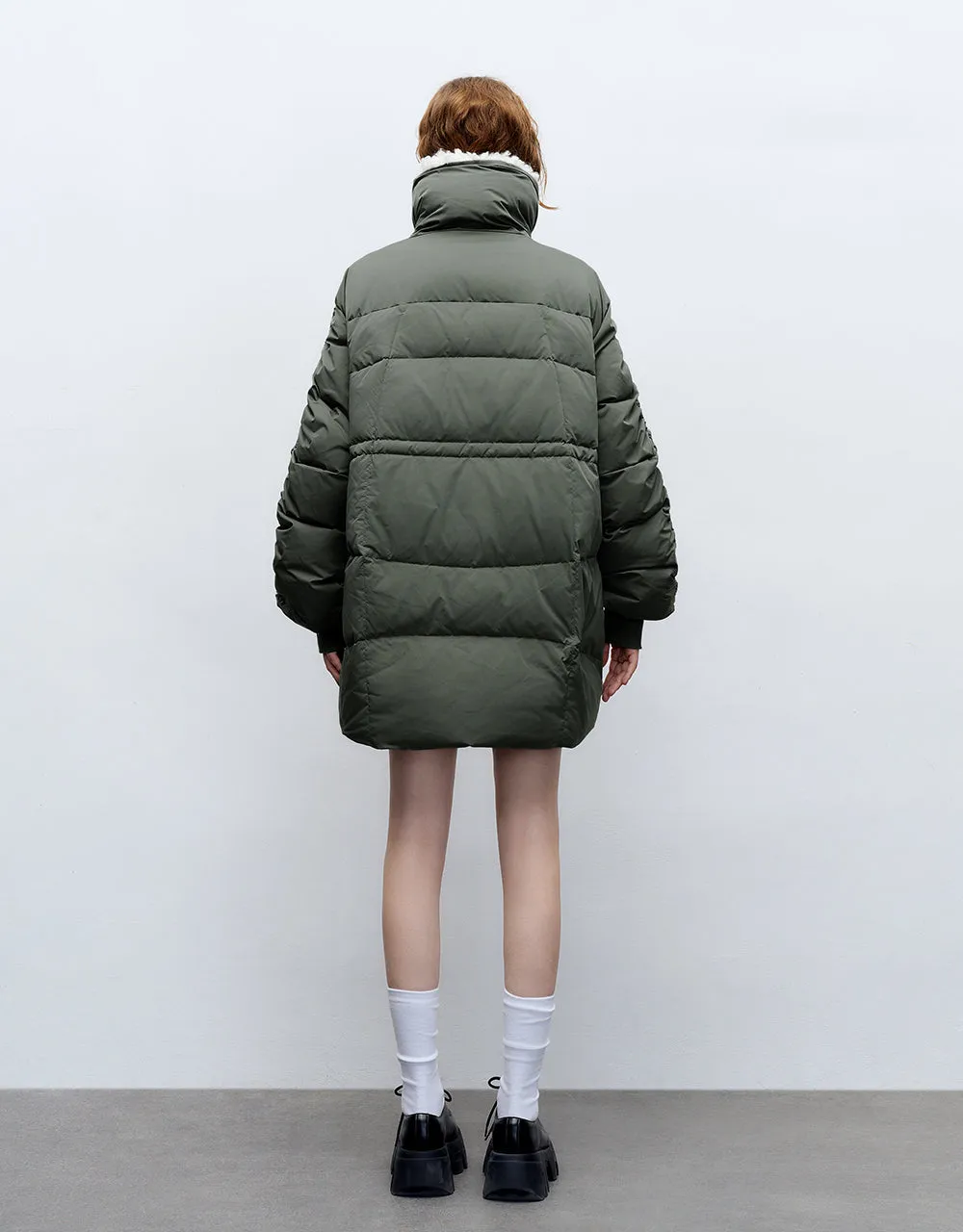 Zipper Front Down Jacket With Furry Collar sold by Urban Revivo product image thumbnail 4