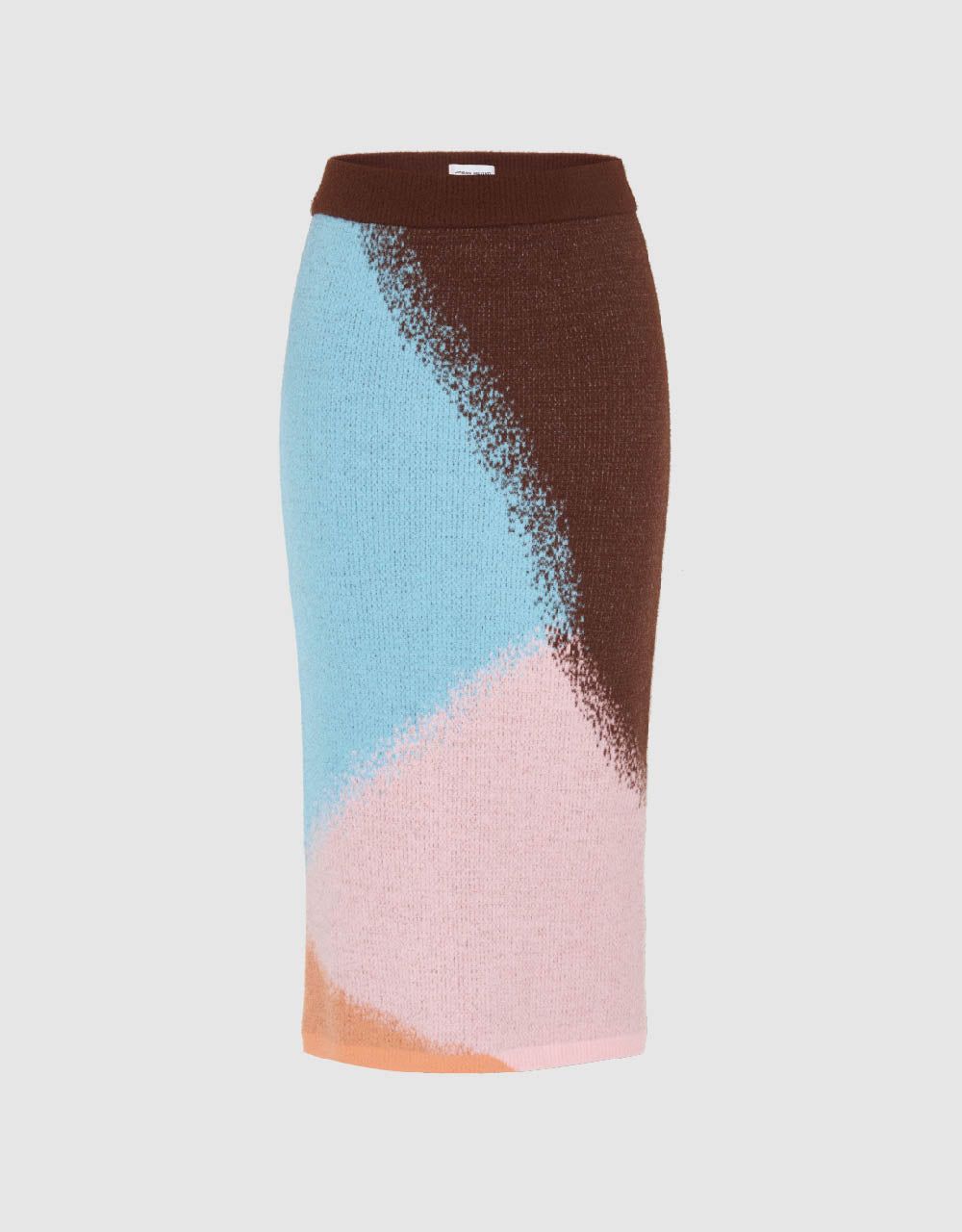 Colorblocks Straight Midi Knitted Skirt sold by Urban Revivo
