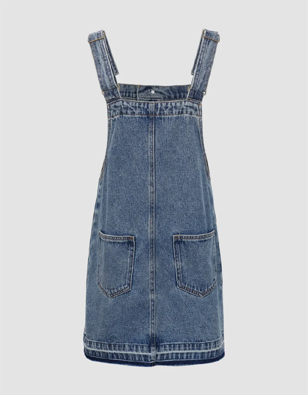 Raw Hem Denim Pinafore Dress sold by Urban Revivo product image thumbnail 5