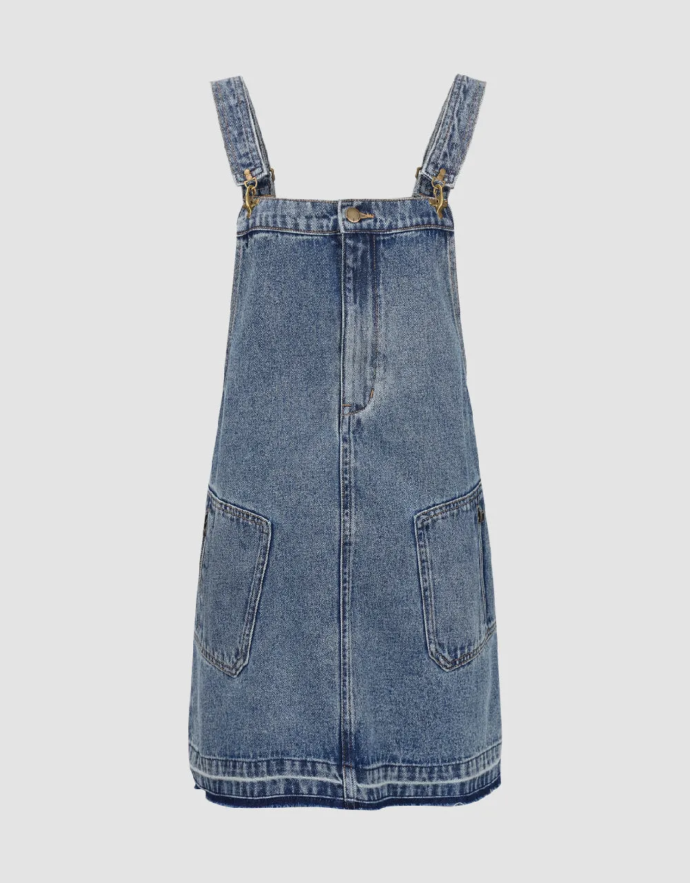 Raw Hem Denim Pinafore Dress sold by Urban Revivo