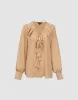 Ruffle V-Neck Overhead Shirt sold by Urban Revivo