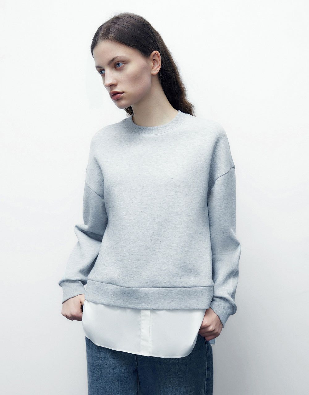 Crew Neck Loose Sweatshirt sold by Urban Revivo