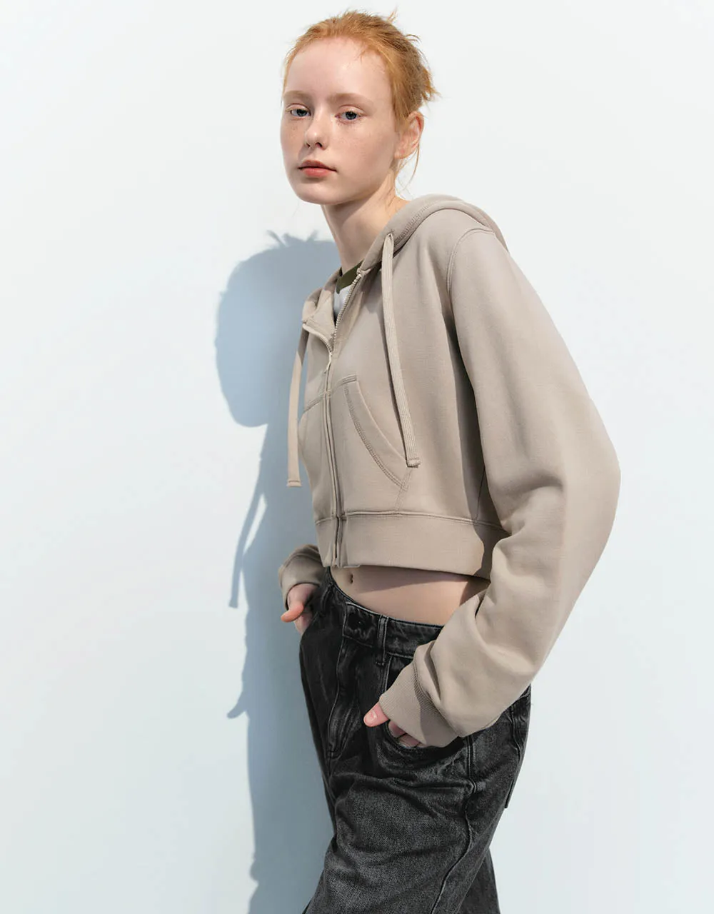 Zipper Front Hooded Knitted Jacket sold by Urban Revivo product image thumbnail 3