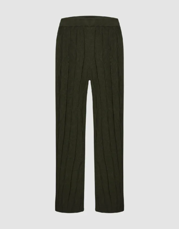 Embossed Flare Knitted Pants sold by Urban Revivo