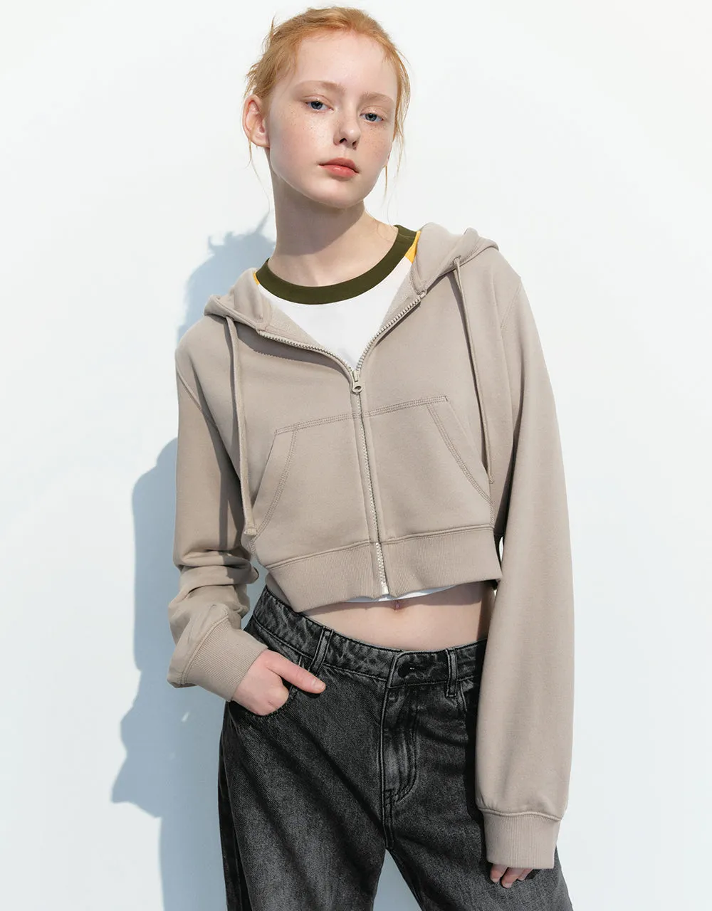 Zipper Front Hooded Knitted Jacket sold by Urban Revivo