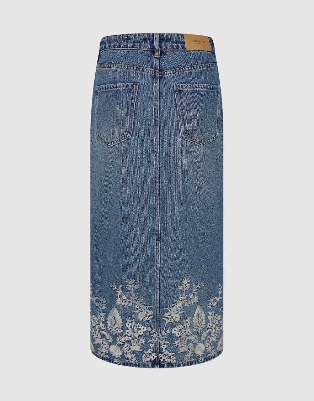 Split Hem Straight Denim Skirt sold by Urban Revivo product image thumbnail 3