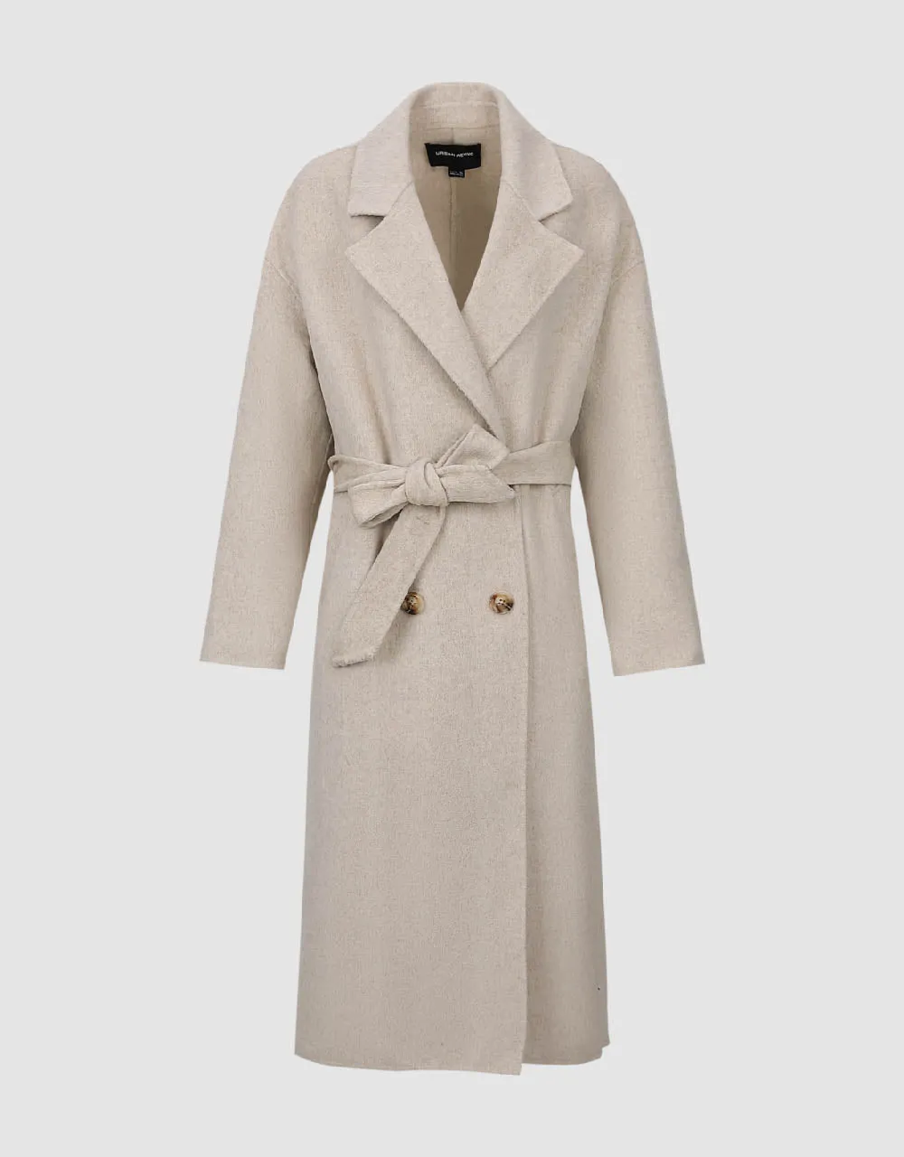 Notch Lapel Double Breasted Longline Coat sold by Urban Revivo product image thumbnail 2