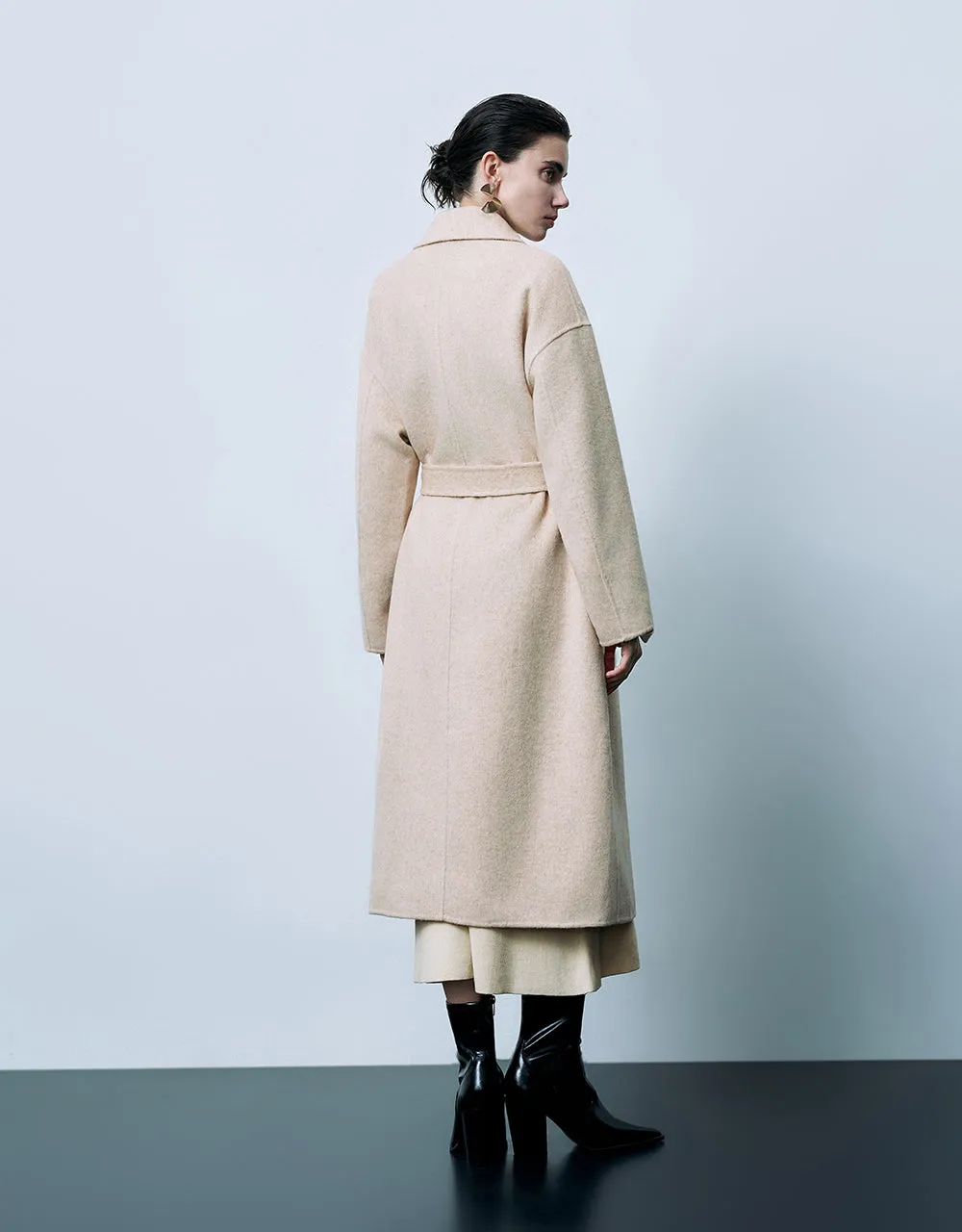 Notch Lapel Double Breasted Longline Coat sold by Urban Revivo product image thumbnail 5