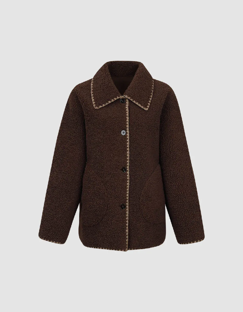 Button Up Straight Furry Jacket sold by Urban Revivo product image thumbnail 2
