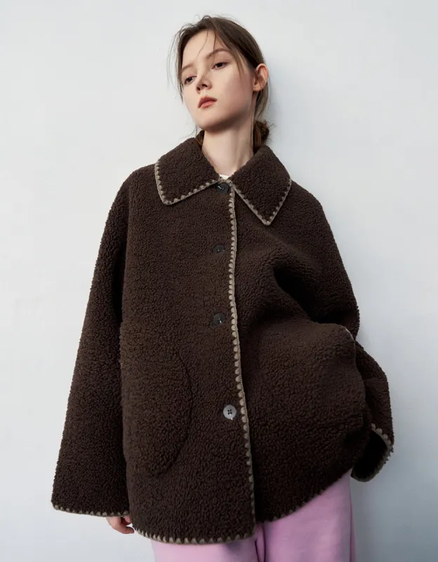 Button Up Straight Furry Jacket sold by Urban Revivo