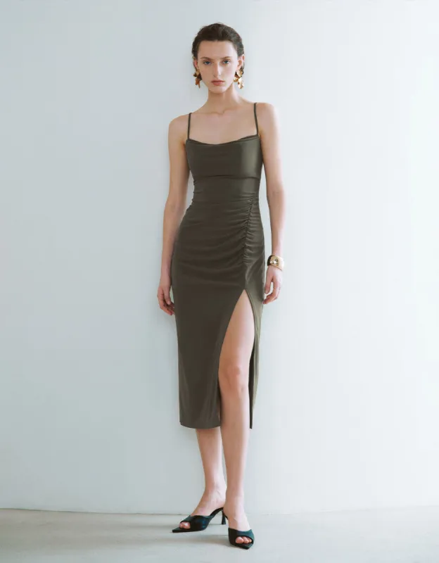 Ruched Cowl Neck  Skinny Cami Dress sold by Urban Revivo