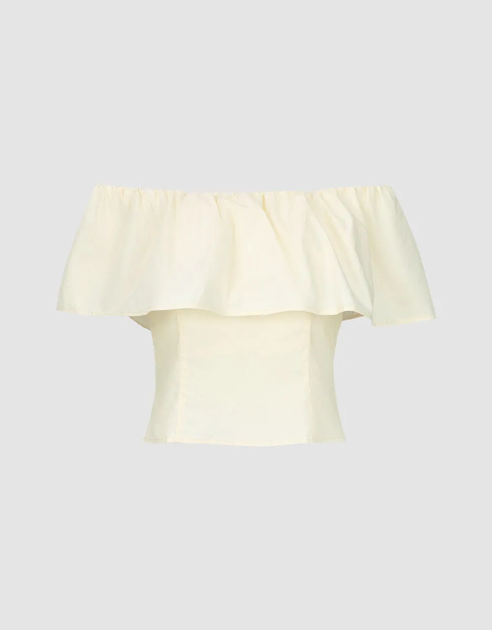 Ruffle Off-Shoulder Straight Blouse sold by Urban Revivo product image thumbnail 2