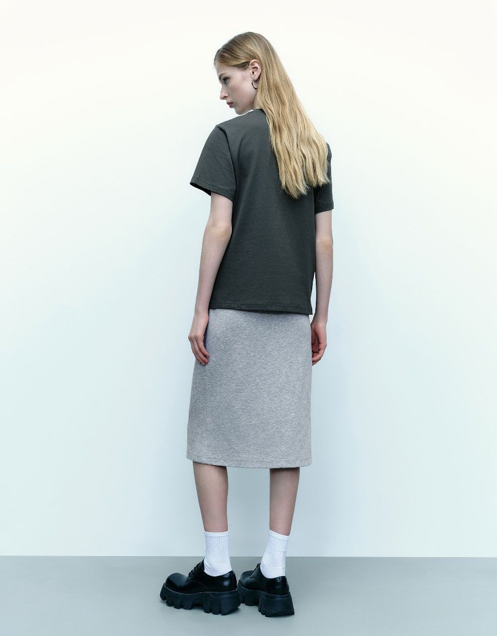 Drawstring Waist Midi Straight Skirt sold by Urban Revivo product image thumbnail 5