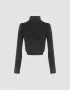Zipper Front Stand Collar Knitted Shirt sold by Urban Revivo