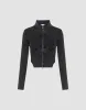 Zipper Front Stand Collar Knitted Shirt sold by Urban Revivo