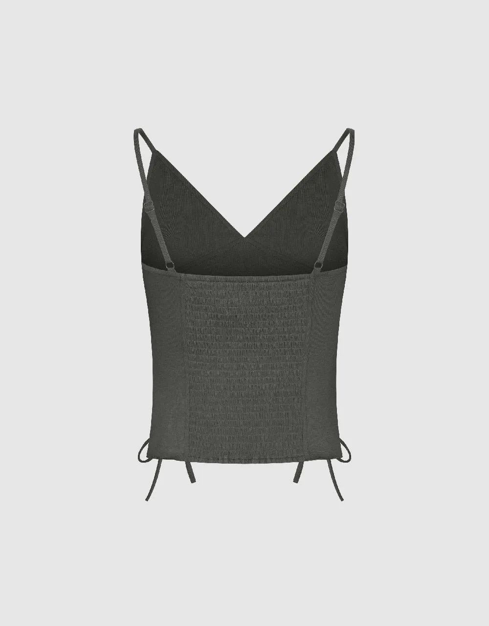 Lace Up V-Neck Cropped Cami Top sold by Urban Revivo product image thumbnail 5