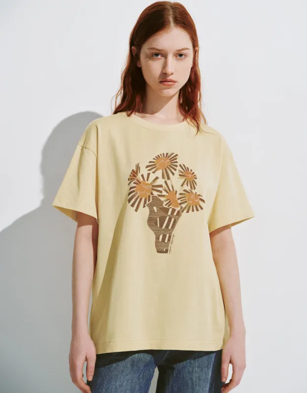 Printed Crew Neck Straight T-Shirt sold by Urban Revivo