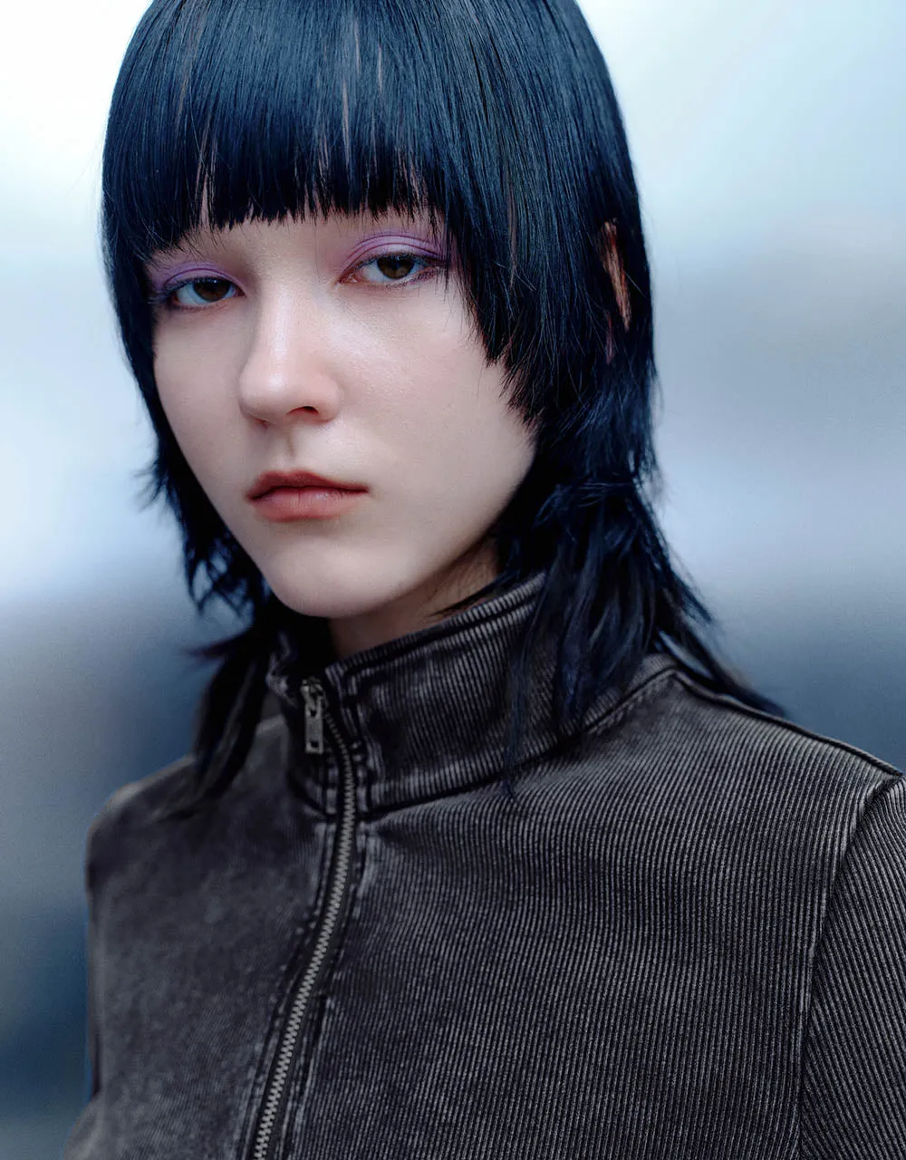 Zipper Front Stand Collar Knitted Shirt sold by Urban Revivo product image thumbnail 4