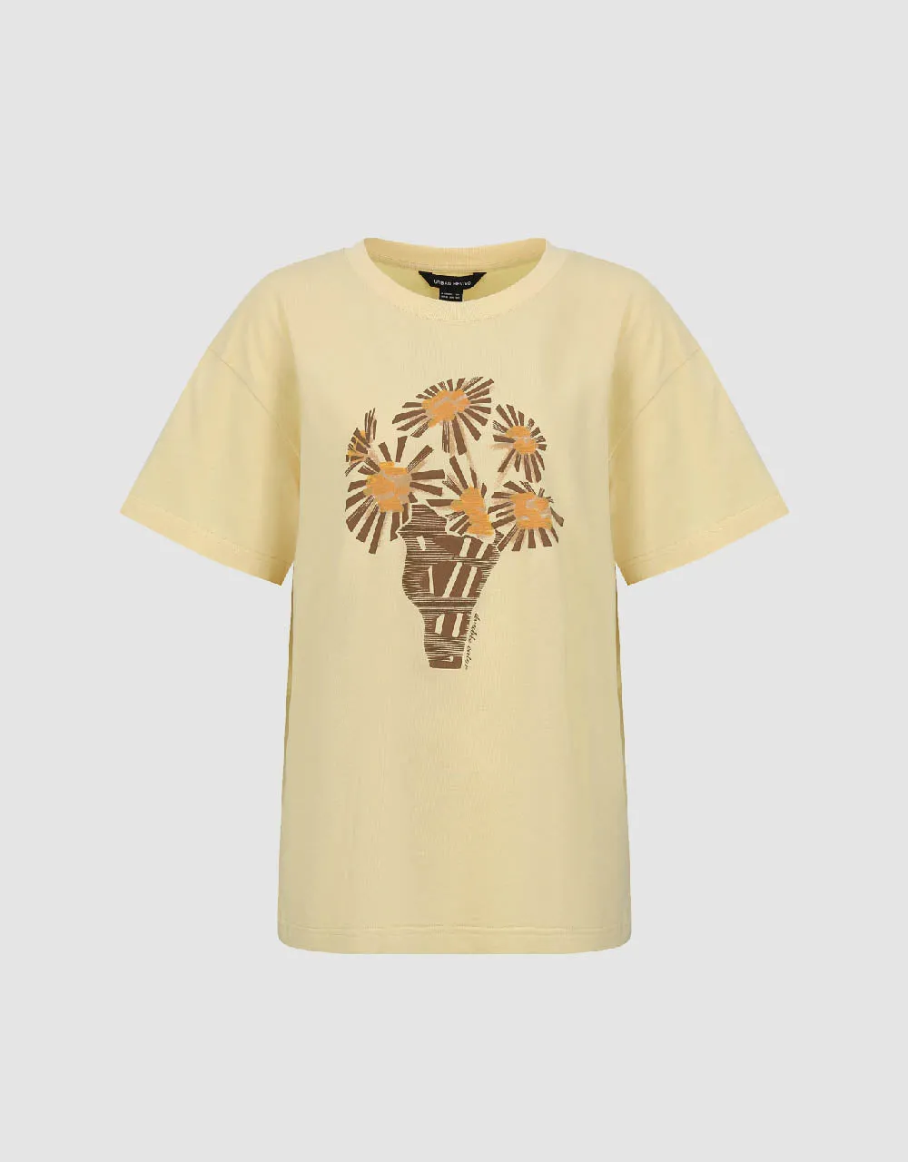 Printed Crew Neck Straight T-Shirt sold by Urban Revivo product image thumbnail 2