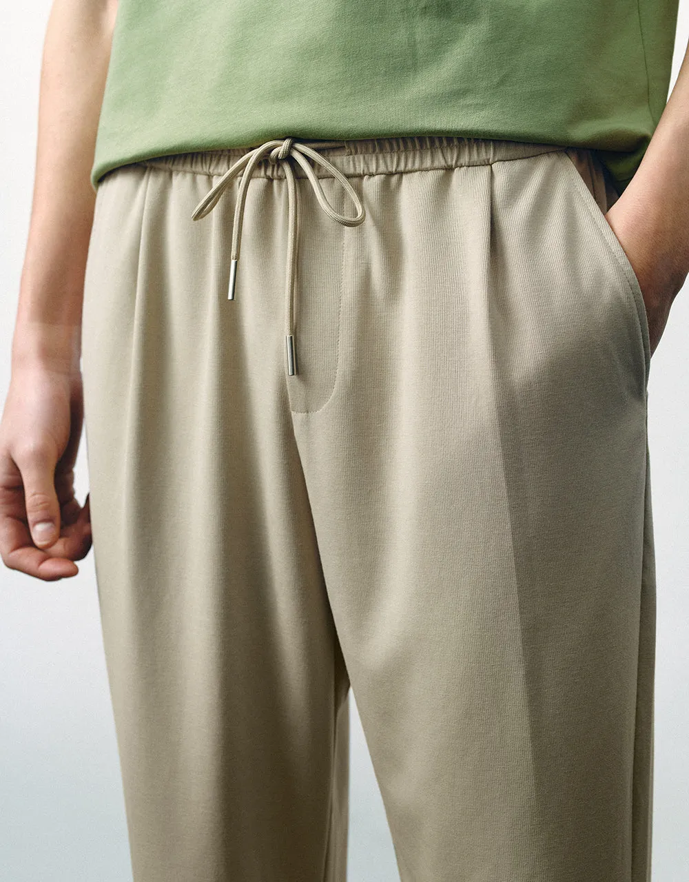 Drawstring Waist Knitted Jogger Pants sold by Urban Revivo product image thumbnail 5