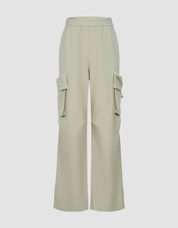 Elastic Waist Wide-Leg Pants made by Urban Revivo