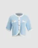 Raw Hem Crew Neck Knitted Cardigan sold by Urban Revivo