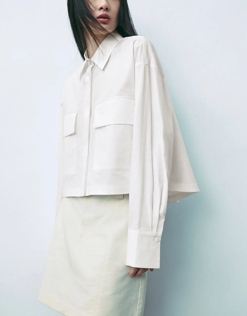 Button Up Straight Shirt sold by Urban Revivo product image thumbnail 3