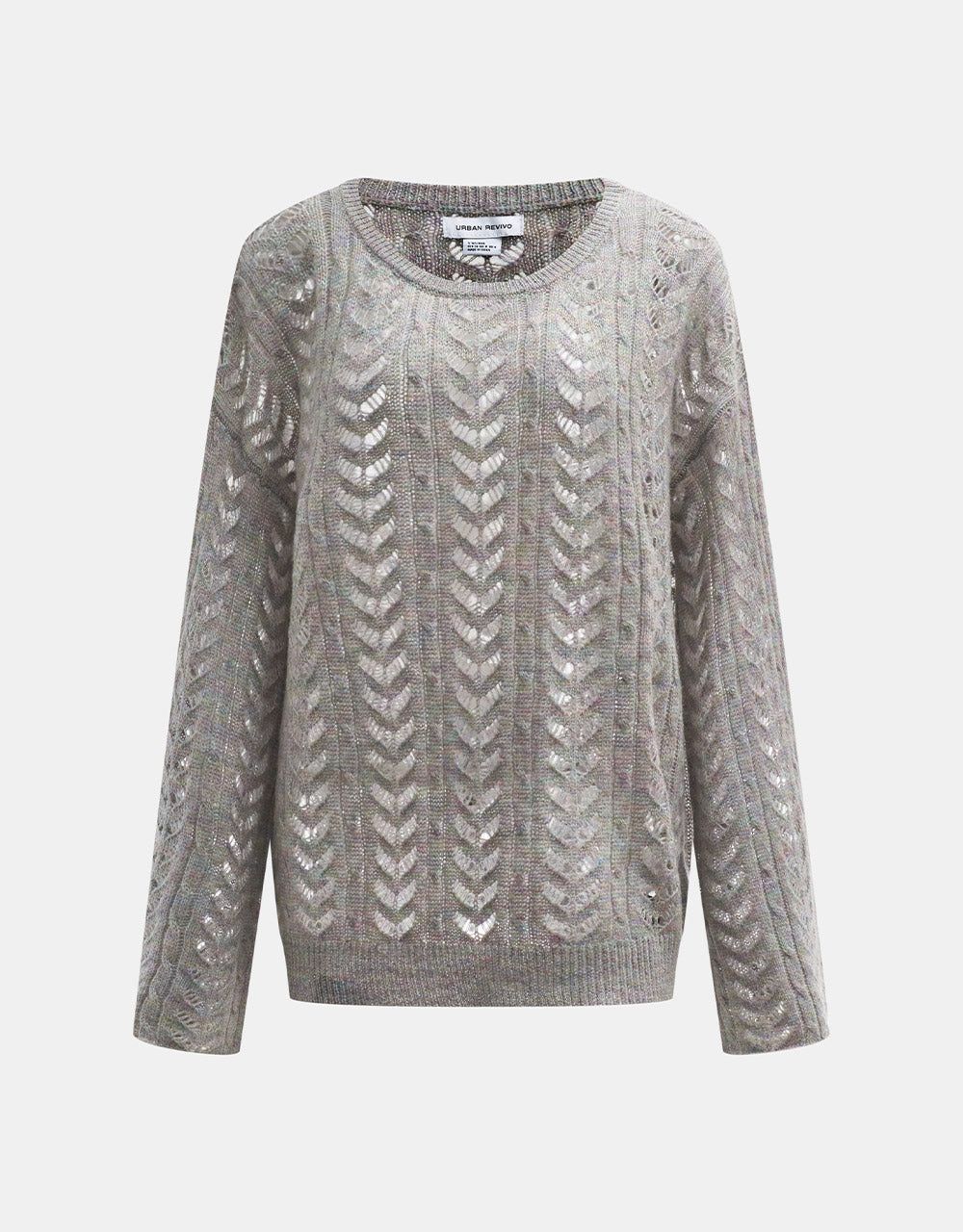 Drop Shoulder Cable Knit Sweater sold by Urban Revivo