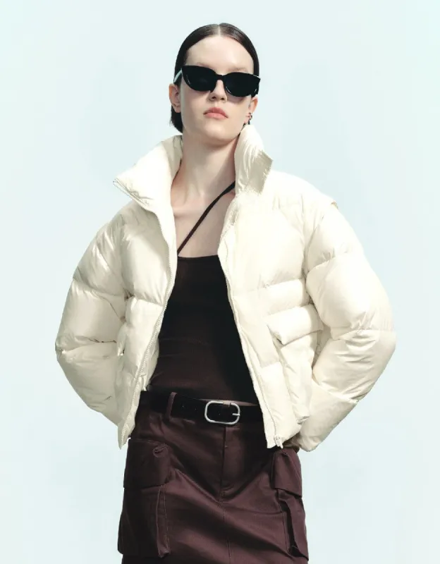 Stand Collar Puffer Coat sold by Urban Revivo