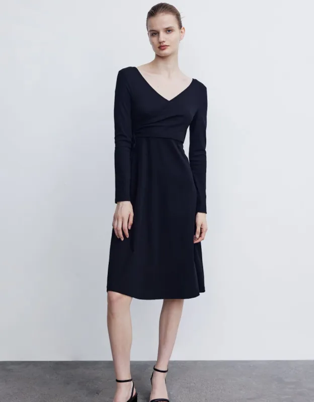 Standard Sleeve V-Neck A-Line Dress sold by Urban Revivo