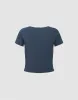 Notch Neck Skinny T-Shirt sold by Urban Revivo
