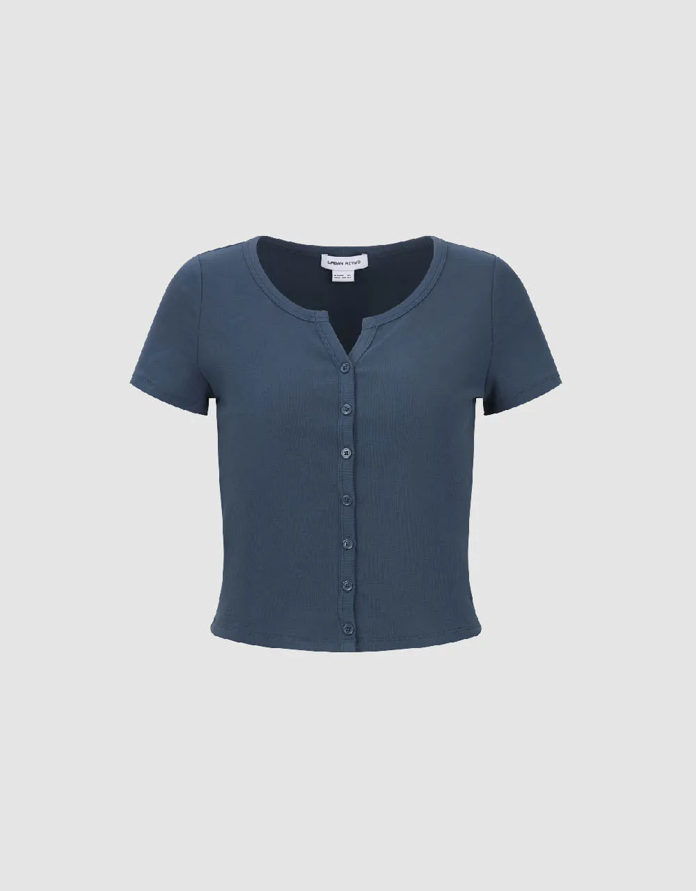 Notch Neck Skinny T-Shirt sold by Urban Revivo product image thumbnail 2