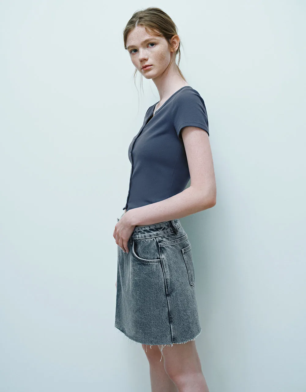 Notch Neck Skinny T-Shirt sold by Urban Revivo product image thumbnail 3