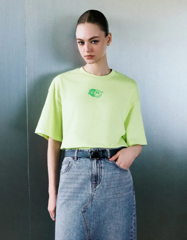 Printed Crew Neck Loose T-Shirt sold by Urban Revivo