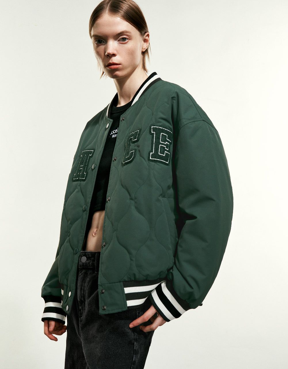 Letter Embossed Bomber Jacket sold by Urban Revivo product image thumbnail 3