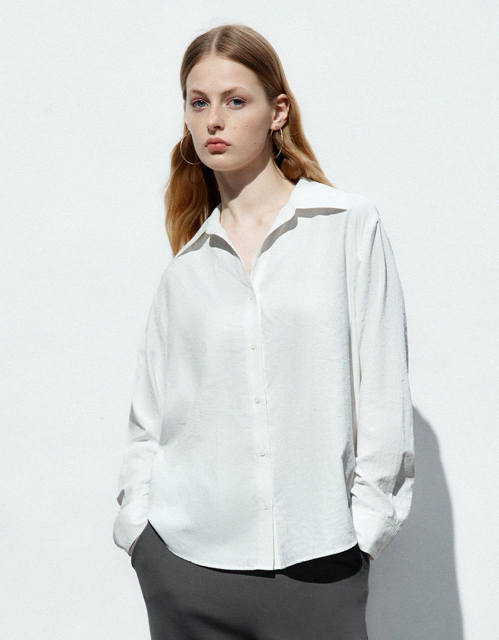 Button Up Straight Shirt sold by Urban Revivo