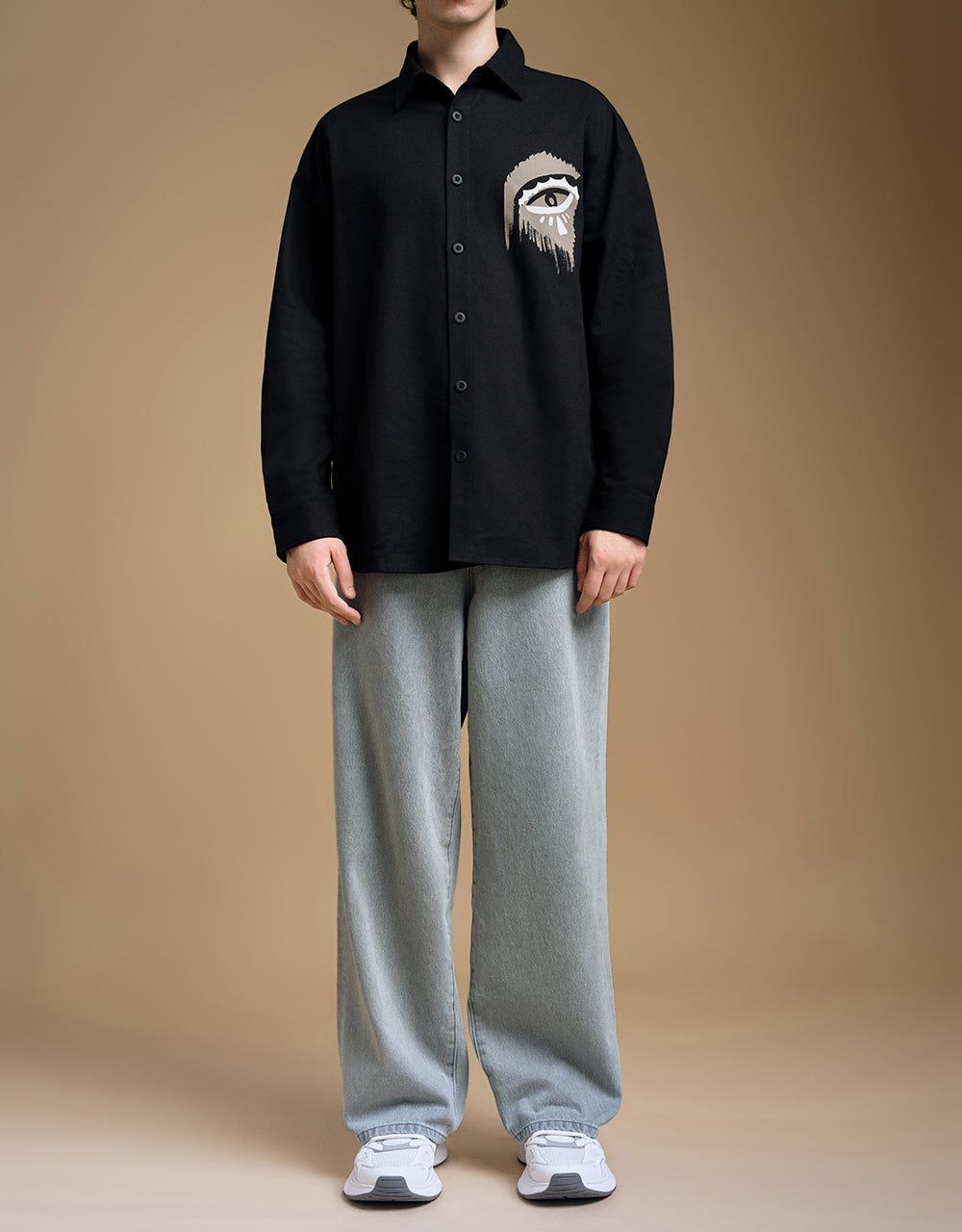Printed Wide-Leg Jeans sold by Urban Revivo product image thumbnail 3