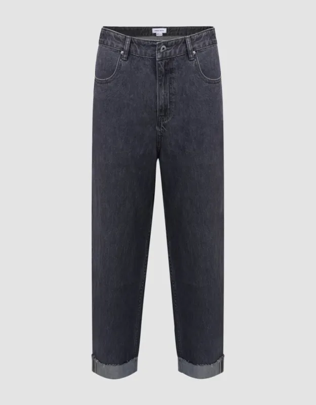 Rolled Up Hem Straight Jeans sold by Urban Revivo