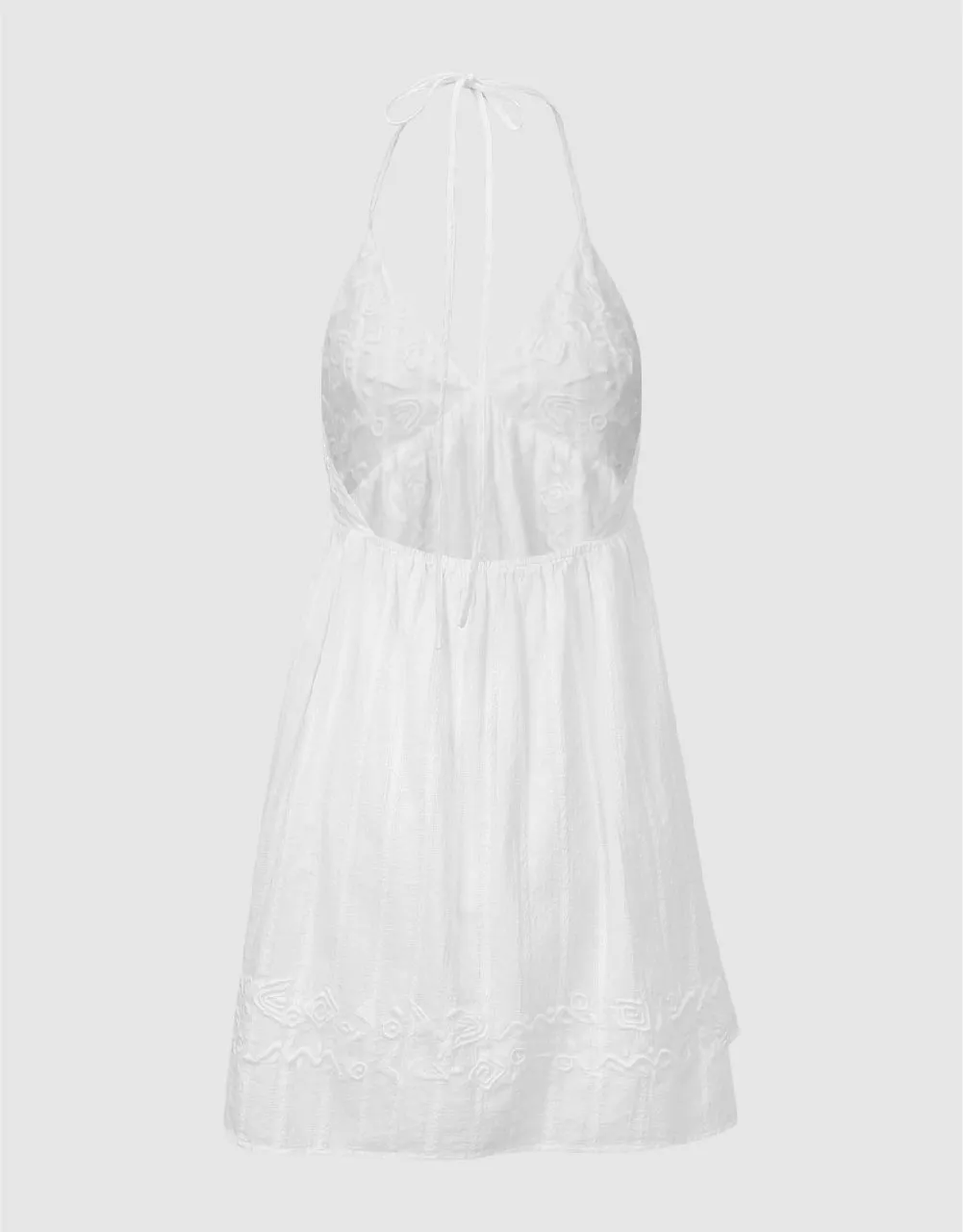 Embossed Halter Neck A-Line Dress sold by Urban Revivo product image thumbnail 5